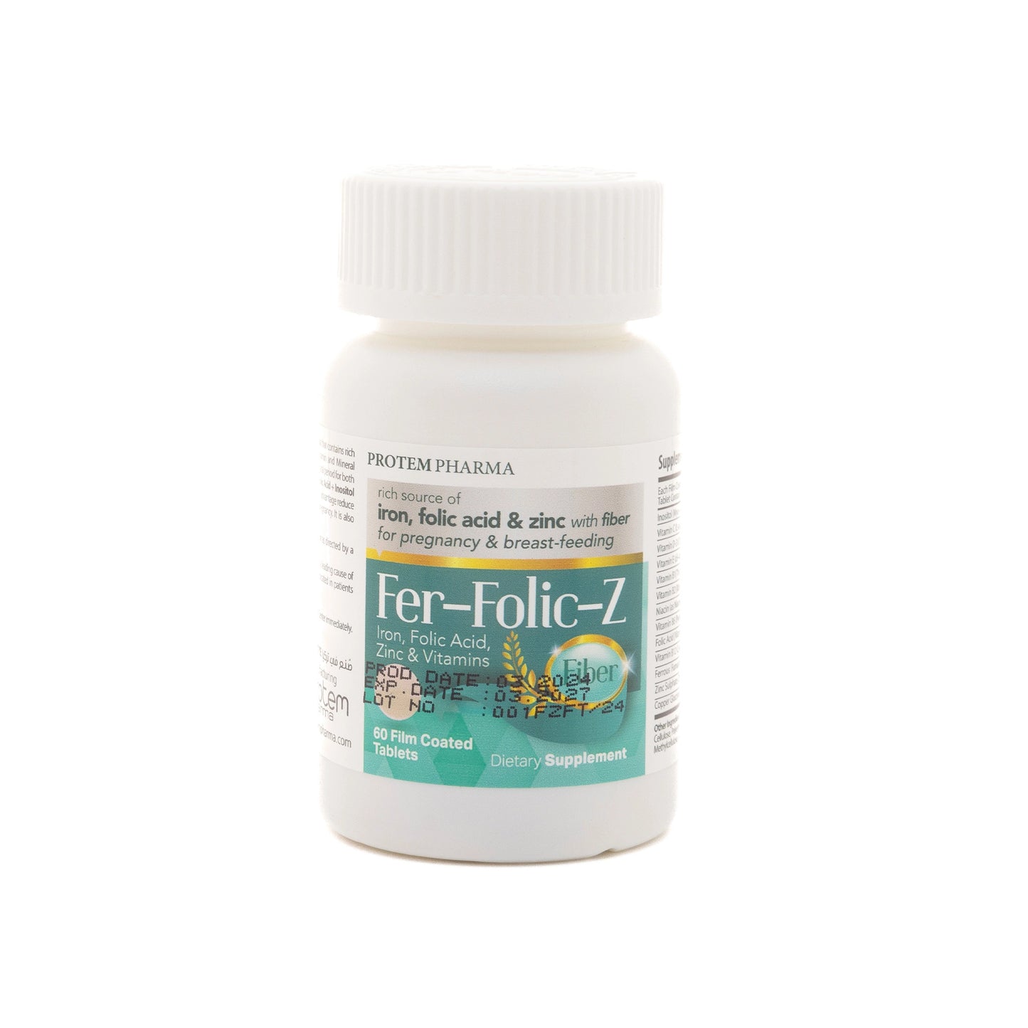 Protem Pharma Fer-Folic-Z Fiber 60 Tablets