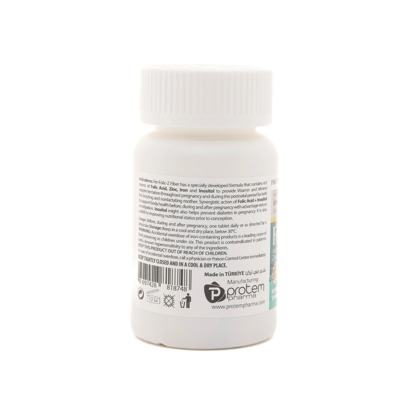 Protem Pharma Fer-Folic-Z Fiber 60 Tablets